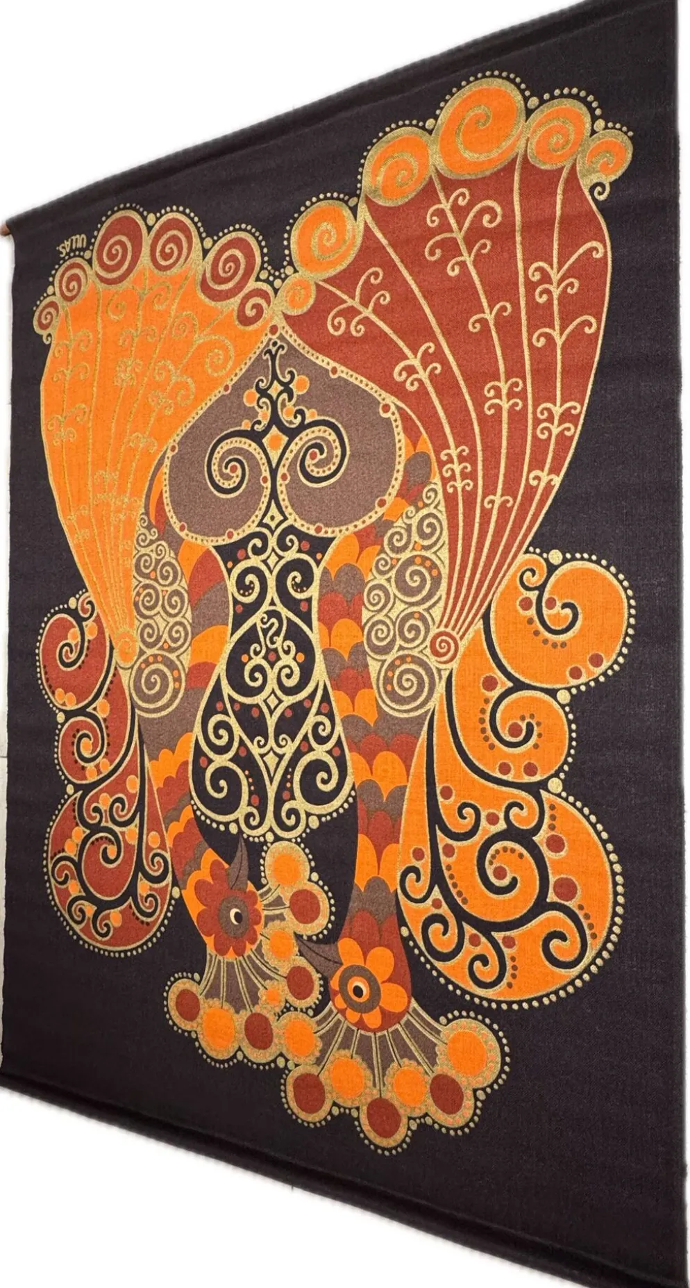 Tapisserie -Tenture Coq en Toile de Jute