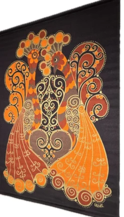 Tapisserie -Tenture Coq en Toile de Jute
