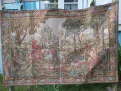 Tapisserie vintage de, style Aubusson. Retour de chasse