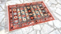Tapis soie et coton vintage - 142 x 84cm
