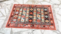 Tapis soie et coton vintage - 142 x 84cm