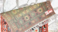 Tapis soie et coton vintage - 142 x 84cm