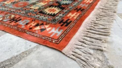 Tapis soie et coton vintage - 142 x 84cm