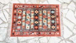 Tapis soie et coton vintage - 142 x 84cm
