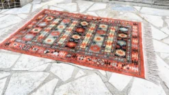 Tapis soie et coton vintage - 142 x 84cm