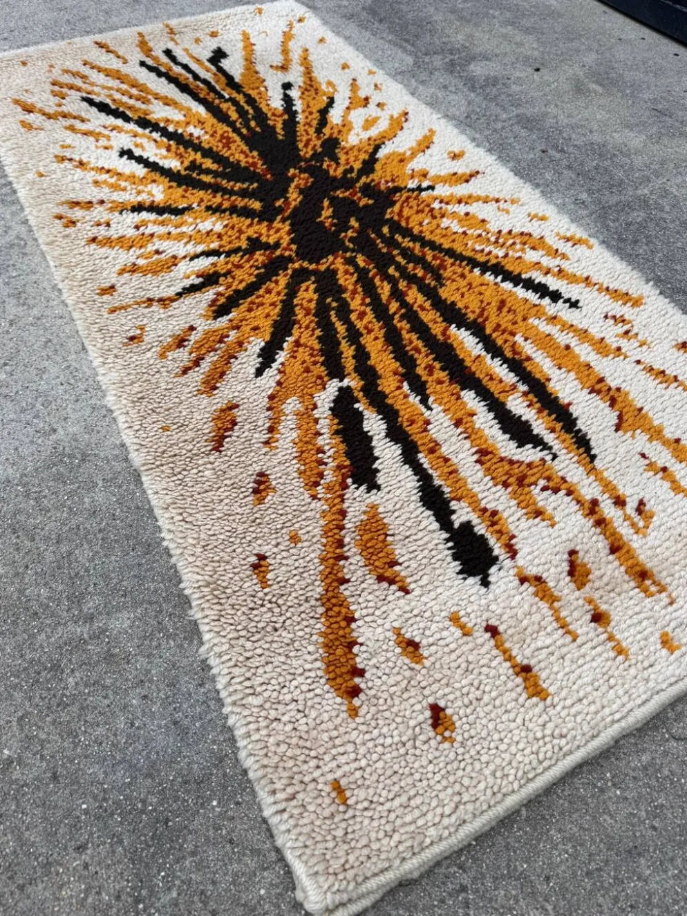 Tapis style Rya scandinave années 70