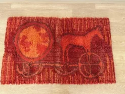 Tapis / Tapisserie Ege Rya en laine de style mid-century, Danemark, années 1960.