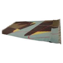 Tapis / Tapisserie géométrique extraordinaire et immense, années 1960