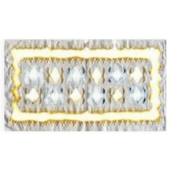 Tapis tissé à la main jaune et crème-blanc, Vlasti, Grèce, années 1960-70.