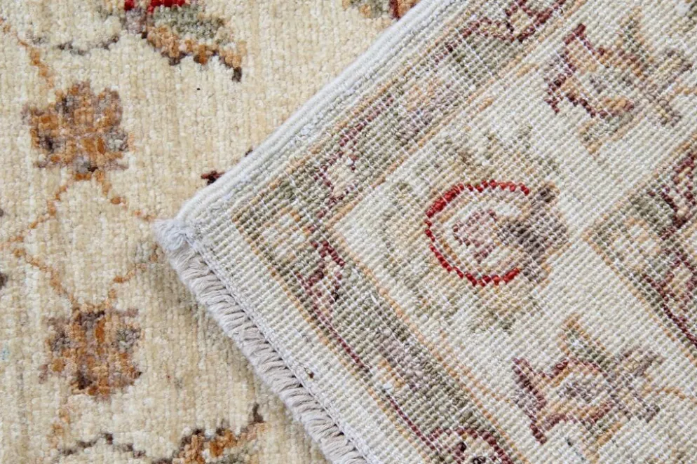 Tapis traditionnel en runner fait à la main, tapis crème, tapis afghan gris, décoration intérieure.