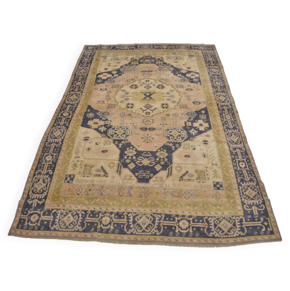 Tapis tribal vintage boho Oushak sku1436