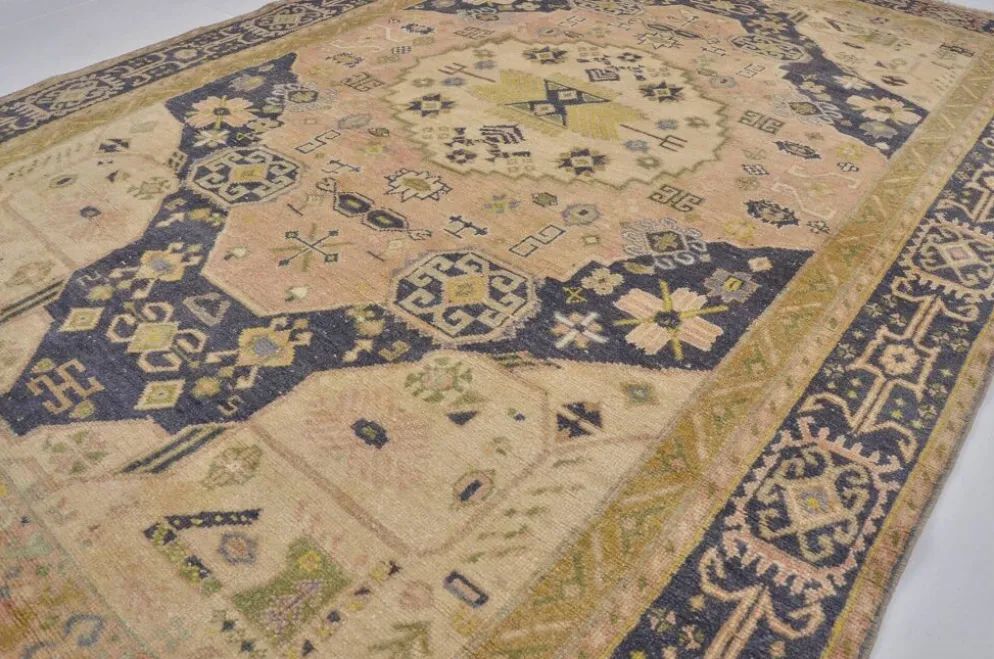 Tapis tribal vintage boho Oushak sku1436