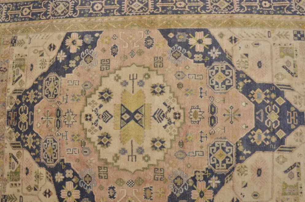 Tapis tribal vintage boho Oushak sku1436