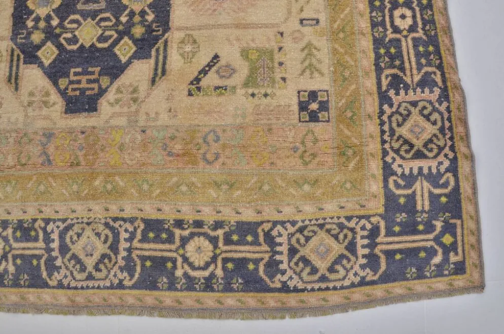 Tapis tribal vintage boho Oushak sku1436