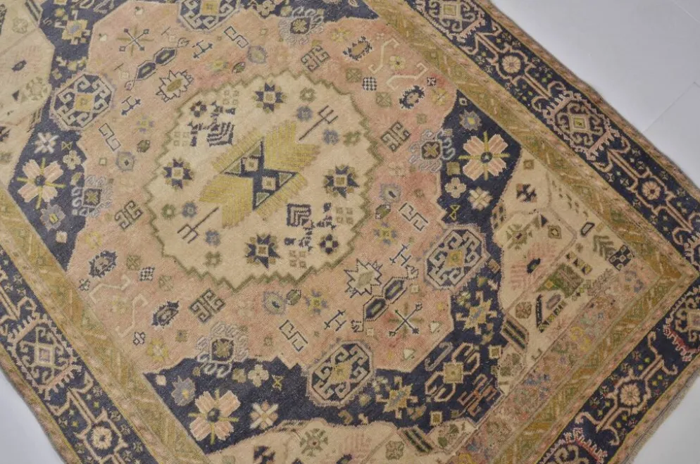Tapis tribal vintage boho Oushak sku1436