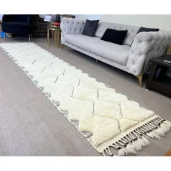 Tapis Tulu moderne noué à la main pour couloir, escalier et cuisine. Options personnalisées disponibles.