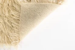 Tapis Tulu Turc Vintage en Laine Beige Poils Longs 200 x 162 cm