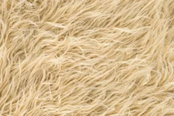 Tapis Tulu Turc Vintage en Laine Beige Poils Longs 200 x 162 cm