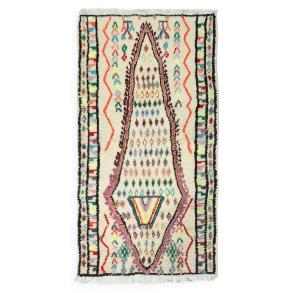 Tapis Tulu turc vintage unique, 100 % laine, noué à la main.