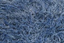 Tapis Tulu Vintage Bleu, Laine à Poils Longs, Style Shaggy, 115x301 Cm