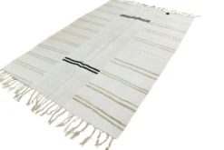 Tapis Turc Écru à Rayures, Style Scandinave, Salon et Chambre, 176x252Cm