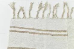 Tapis Turc Écru à Rayures, Style Scandinave, Salon et Chambre, 176x252Cm