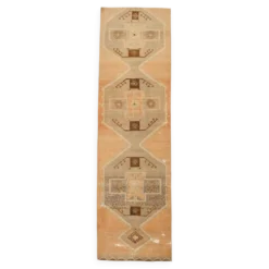 Tapis turc vintage anatolien couleur cannelle 3x11, 92x321 cm