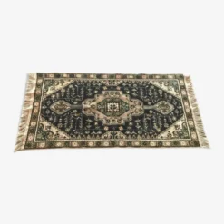 Tapis turc vintage avec design de médaillon
