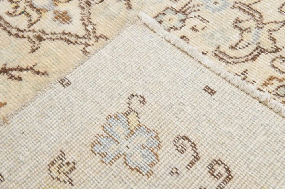 Tapis turc vintage beige, motif floral, tapis de salon classique, 170x275 cm