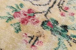 Tapis turc vintage floral rouge rubis, tapis en laine fait main, 202x309 cm