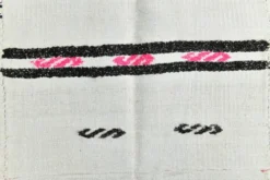 Tapis Turc Vintage Ivoire et Noir, Rayé, Décoration Salon Bohème, 176X258Cm