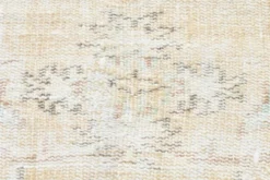 Tapis turc vintage, laine patinée beige et bleu aqua pâle, 192x295 cm