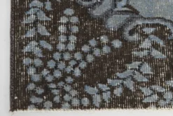 Tapis turc vintage surteint, tapis en laine bleu gris, 164x258 cm