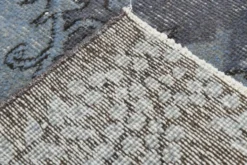 Tapis turc vintage surteint, tapis en laine bleu gris, 164x258 cm
