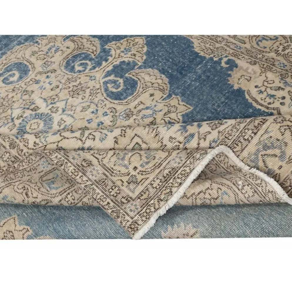 Tapis turc vintage. Tapis en laine noué à la main avec motif médaillon.