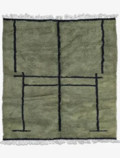Tapis Vert Contemporain - 302 x 258 cm