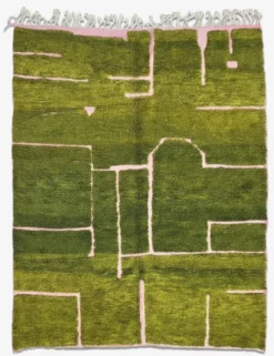 Tapis Vert Contemporain - 310 x 250 cm