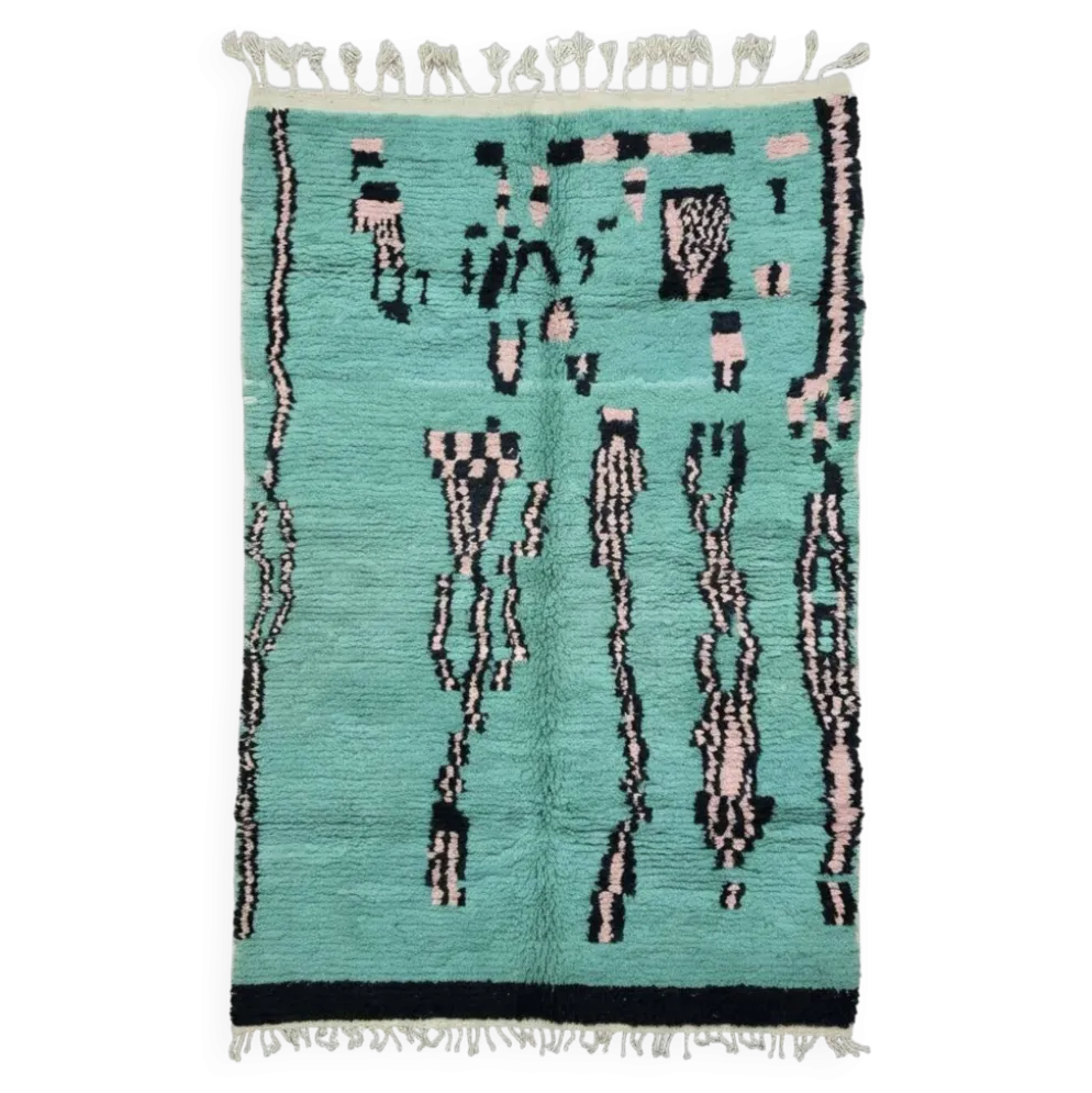 Tapis vert menthe contemporain - 280 x 187 cm