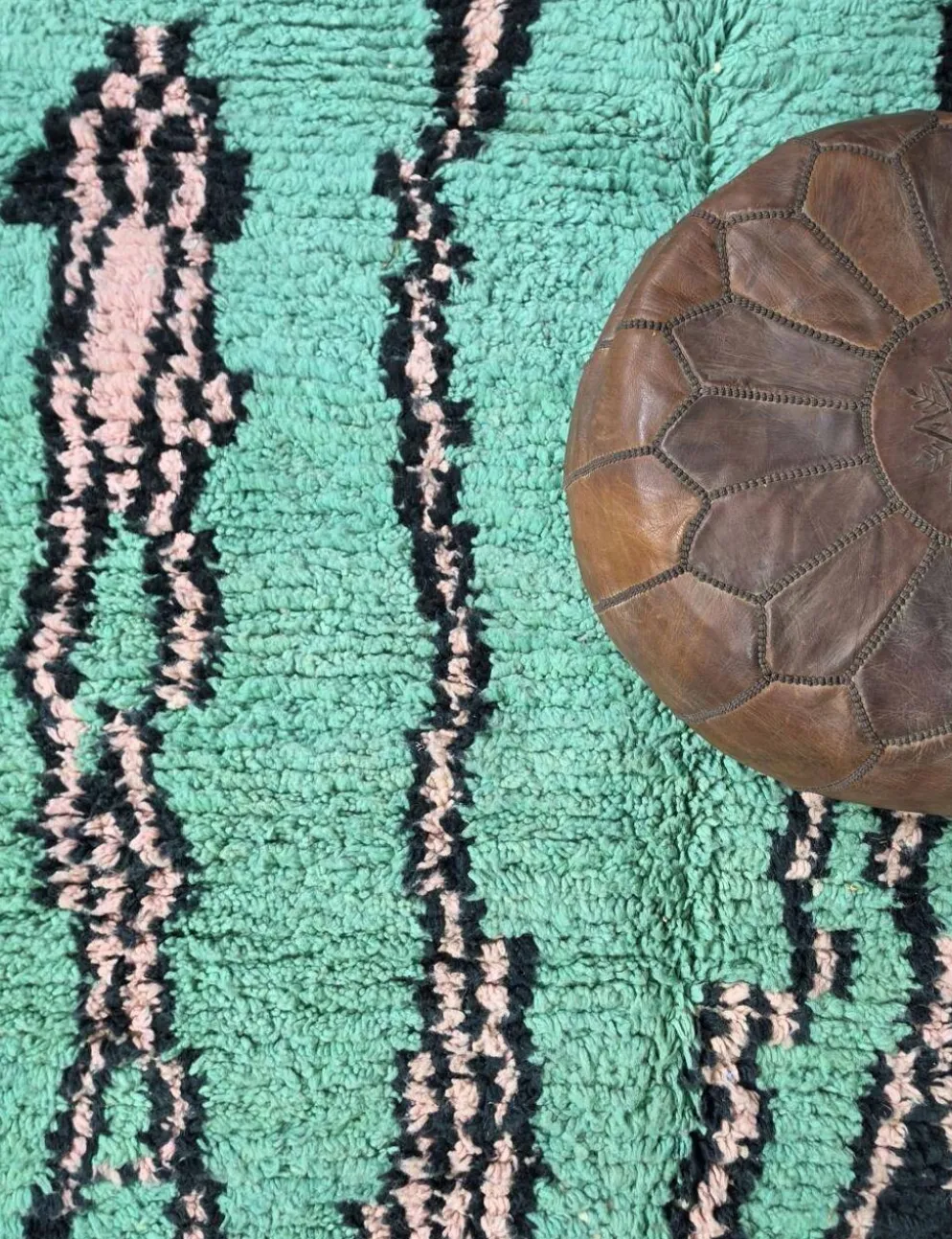 Tapis vert menthe contemporain - 280 x 187 cm