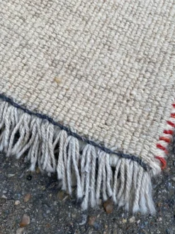 Tapis vintage beige laine tissé à la main 175x235