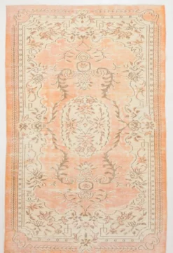Tapis vintage doux de style géométrique fait main, 5x8, 156x241 cm