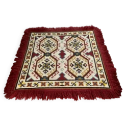 Tapis vintage en laine et frange