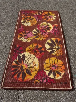 Tapis Vintage en Laine Space Age an 70