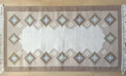 Tapis vintage en laine tissée à plat, style scandinave, années 1970
