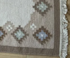 Tapis vintage en laine tissée à plat, style scandinave, années 1970