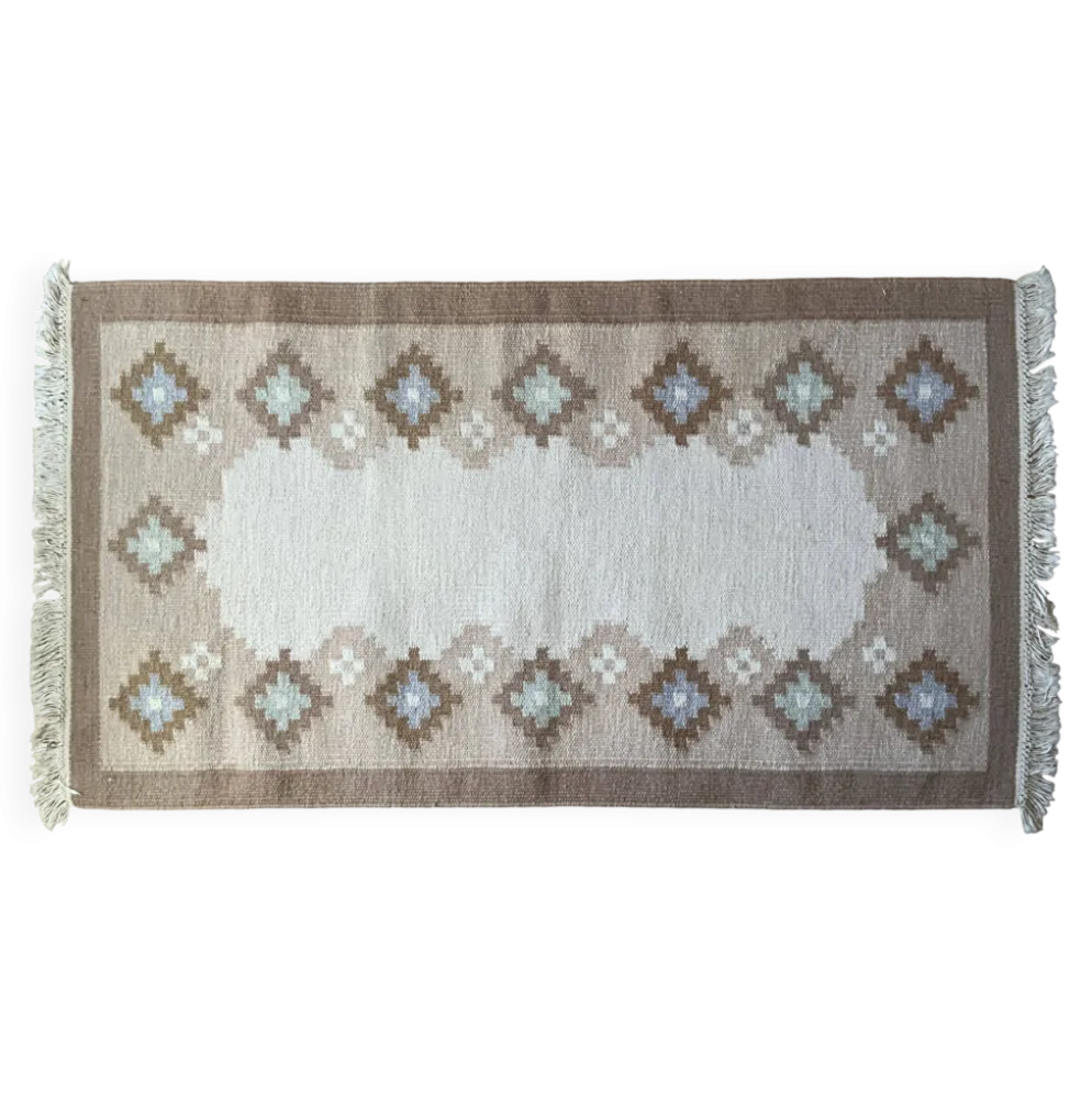 Tapis vintage en laine tissée à plat, style scandinave, années 1970