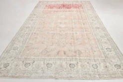 Tapis vintage floral rose blush et pêche 8x12, tapis pour salon.
