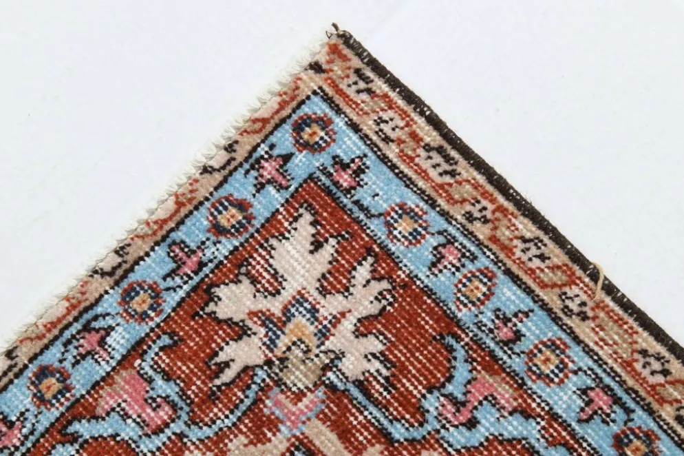 Tapis vintage médaillon, tapis vintage unique en son genre, tapis turc marron rouge