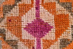 Tapis vintage orange citrouille 3x11, en laine, 77x326 cm