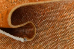 Tapis Vintage Orange Ocre Patiné, Style Bohème Chic